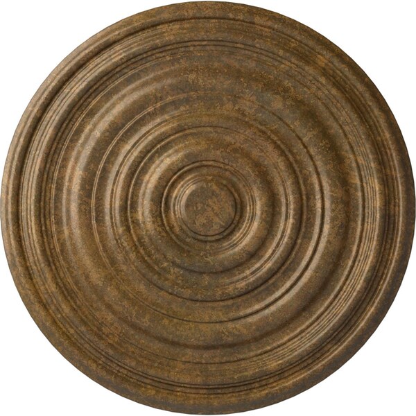 Ekena Millwork Carton Ceiling Medallion (For Canopies up to 2 5/8"), Hand-Painted Rubbed Bronze, 12 5/8"OD x 1"P CM13CARZS - main
